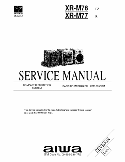 Aiwa XR-M78, XR-M77 Service Manual Cd Stereo System - Cd mech. KSM-213CDM - (11.977Kb) 5 Part File - pag. 44